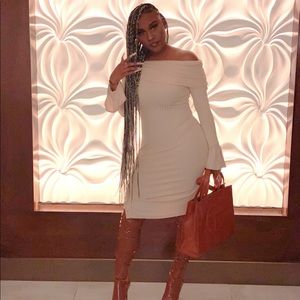 Khaki long sleeve dress